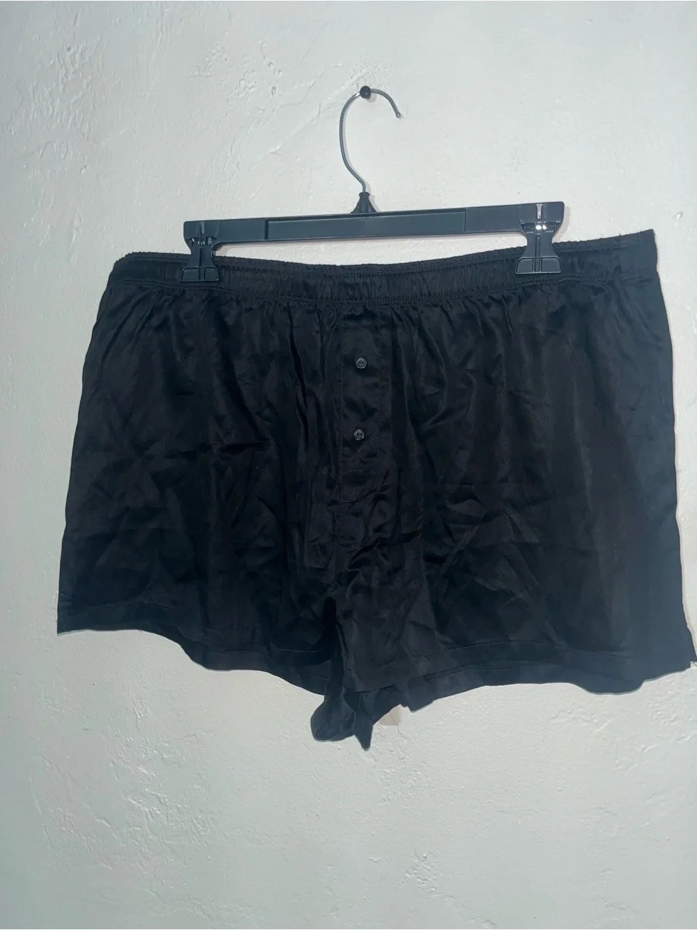 Victoria’s Secret Pink Tencel Boxy Pajama Shorts Black Skeleton Diamante Sequins